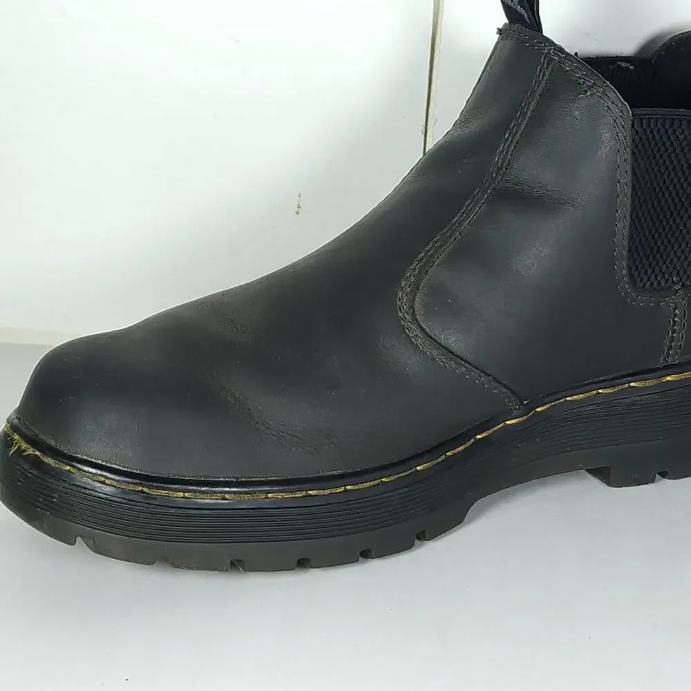 Dr. Martens Men's Hardie US 10 Black Leather Pull On Chelsea Work Boots